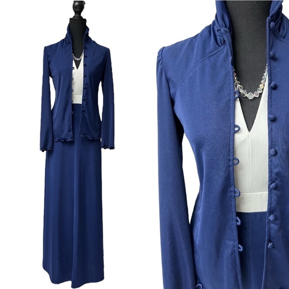 Vintage St. Gillian by Kay Unger Two Halter Maxi Dress with Matching Jacket - Picture 11 of 14